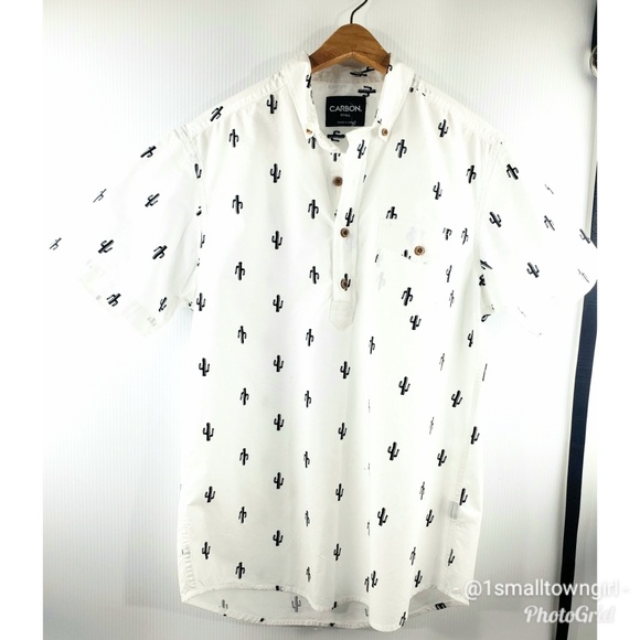 Carbon Cactus Popover Tunic Button Front S - Picture 6 of 7